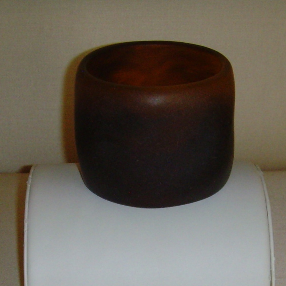 Frosted Brown Lucite Wide Bangle Style Bracelet